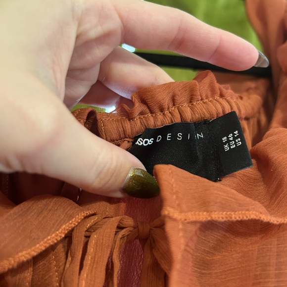 ASOS Ruffled Maxi Dress in Rust - Picture 2 of 7